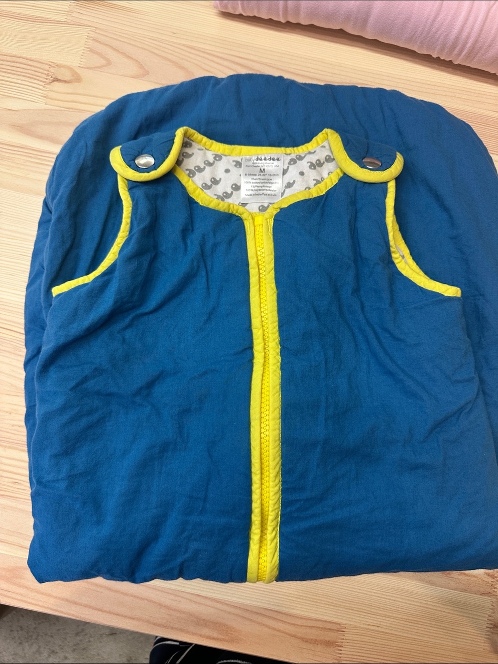 Toddler Blue Sleep Sack with Yellow Trim - Unbranded
